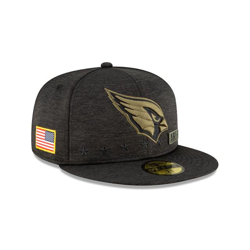 NFL Arizona Cardinals Salute To Service 59Fifty Fitted (LDE6572) - Black New Era Caps